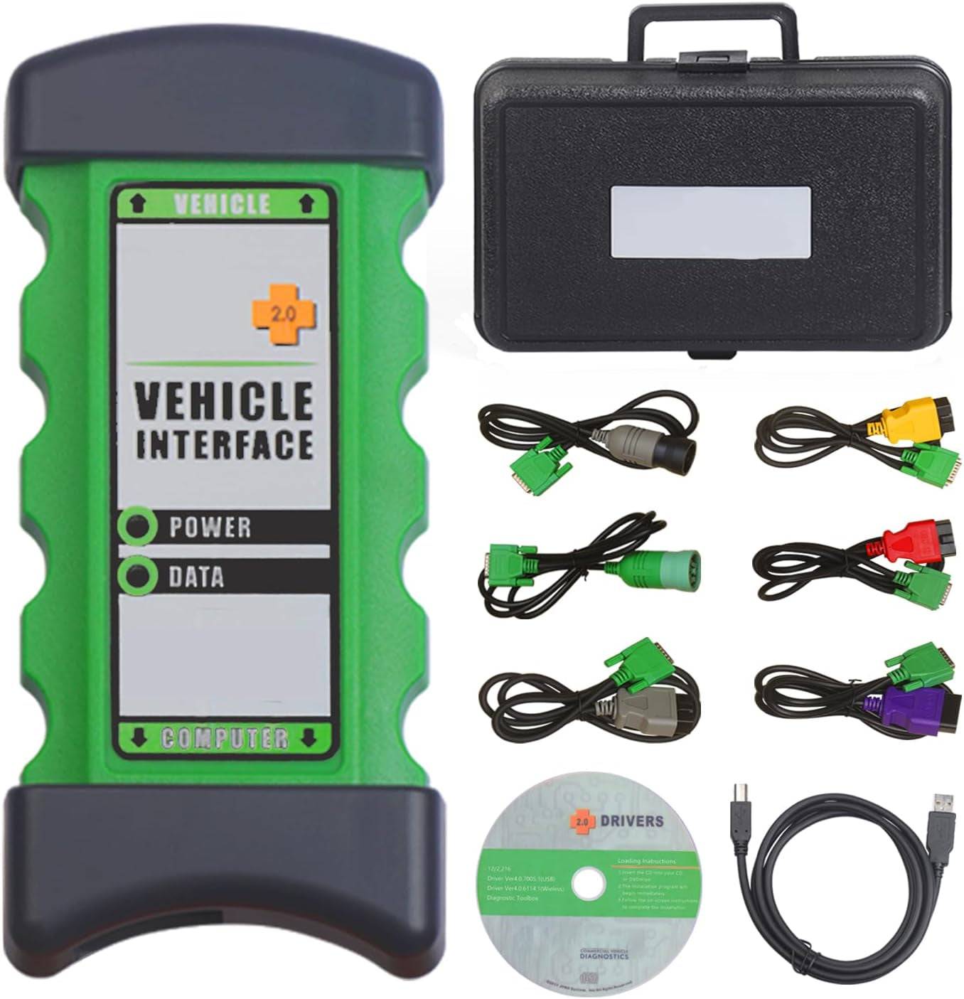 Truck Diagnostic Scanner Tool, for Noregon D-LA+2.0 Vehicle Interface, Diesel Heavy Duty Truck Scanner, New 2023 Software Heavy Duty Truck Scanner Fleet Diagnostic Tool