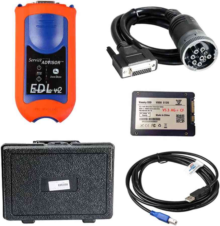  Original V5.3 AG+V5.3 CF Software Service Advisor EDL V2 Heavy Duty Scanner Electronic Data Link Truck  Kit for John Deere